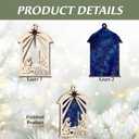 2 x Nativity Ornament Christ The Savior is Born  Wooden Christmas Tree Decoration with Holy Family & Star of Bethlehem  Rustic Christian Holiday Keepsake & Religious Ornament Gift