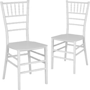 Flash Furniture 2 Pack HERCULES PREMIUM Series White Resin Stacking Chiavari Chair