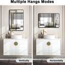 Bathroom Mirrors for Over Sink,2Pcs 24x36Inch Vanity Mirrors for Wall,Black Metal Frame Rectangle Mirrors for Bathroom,Farmhouse,Restroom,Hangs Horizontally or Vertically