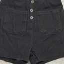 Haloumoning Girls Jean Shorts Kids Cute High Waist Shorts Button Summer Demin Shorts with Pockets (5-14 Years, Black)