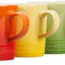 Le Creuset Stoneware Set of 6 London Mugs, 12 oz. Each, Multi-Color