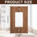 DoubleFill 4 Pcs Walnut Wood Light Switch Cover Brown Outlet Covers Wall Plate Decorative Boho Plug Plate Vintage Rustic Contemporary Interior Room Home Decor (13 * 8.2cm,Single Decorator)