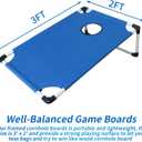Portable PVC Framed Cornhole Game Set with 2 Collapsible Cornhole Boards, 8 Bean Bags and Carrying Case, Waterproof Mini Cornhole Set, Outdoor Indoor Yard Toss Games Rainbow Design (3 x 2-feet)