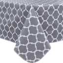 Heavy Duty Vinyl Tablecloth with Flannel Backing Waterproof Oil-Proof Plastic Table Cloth Stain-Resistant Wipeable Rectangle or Square Table Cover for Indoor and Outdoor (Quatrefoil,52x70 Inch)