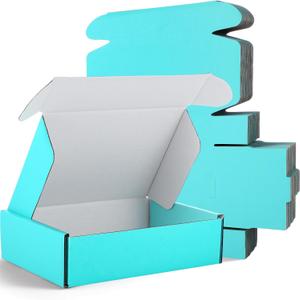 Spakon 50 Packs Shipping Boxes Cardboard Corrugated Mailer Packaging Boxes for Small Business Cute Small Box Cardboard Carton Box Mailers for Packaging Product(Blue,6 x 4 x 1.6 Inches)