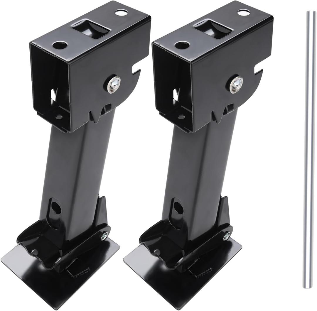 2 RV Attachable Telescoping Stabilizer Trailer Jacks - 1000lbs Cap Each for RV Trailer Camper Stabilizer Stands Accessories with Adjustment Jack Rod Handle Travel 11.4"-18"