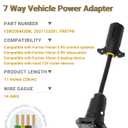7-Way Connector Adapter, F2BC004XXBK Vehicle Power Supply Adapter Compatible with Furrion RV Camera System 12V, 7 Pin Backup Camera Power Cable 2021132201 FR87PR- 11 inches