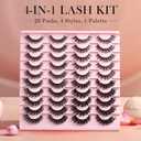 Lashes Wispy False Eyelashes Strips 4 Styles Cat Eye Strip Lash Natural Looking Fake Mink Eyelash Pack Short Fluffy Full Lashes that Look Like Extensions Wispies Clear Band Pestaas Postizas