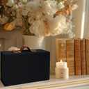 Photo Storage Box Stylish 5" x 7" Picture Storage Container Linen Memory Box Perfect to Store Photos, Keepsake, Scrapbook Supplies and Other Memories, Black