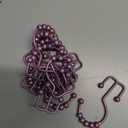 Titanker Shower Curtain Hooks Rings, Rust-Resistant Metal Double Glide Shower Hooks for Bathroom Shower Rods Curtains, Set of 12 Hooks - Greyish-Purple