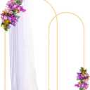 Arch Backdrop Stand (7.2FT, 6FT) Set of 2 Gold Wedding Arch Backdrop,Metal Arch Backdrop Stand for Anniversary, Arched Backdrop Frame for Birthday Parties Garden Background Decoration