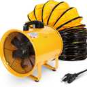 neverest 12-Inch Industrial Blower Fan, High-Powered 2400 CFM Portable Blower/Exhaust Fan with 32ft Flexible Hose, 7ft Cable/Plug, Heavy-Duty Exhaust Fan for Construction, Workshops