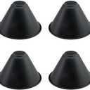 MY MIRONEY 4PCS Industrial Metal Bulb Guard Black Iron Cone Hanging Ceiling Light Holder Hardware for Pendant Light Table Lamp Wall lamp, 4.09" Height