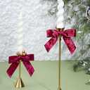 LaRibbons 12 Pack Burgundy Velvet Christmas Bows for Gift Wrapping, 4" x 3.74" Decorative Velvet Gift Bows with Twist Tie for Presents, Tree, Wreath & Holiday Decorations