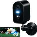 KKB No WiFi Security Camera, 4G LTE Cellular Security Cameras with Built-in Virtual SIM Card, 2K Wireless Indoor Outdoor Battery Camera Without Internet, PIR Motion Detection, Color Night Vision