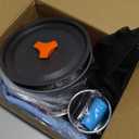 Soulchen 25 Pcs Camping Cookware Mess Kit Camping Pots and Pans Set with 2 Set Stainless Steel Cups Plates Forks Knives Spoons for Camping, Backpacking, Outdoor Cooking and Picnic