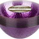 12 oz Purple/Gold Rim Hammered Bowls - Disposable Plastic Catering and Party Bowls - Case of 1200