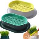 2Pcs Cat Grass Planter (No Seeds Included) Wheatgrass Planting Trays Hydroponic Cat Grass Growing Kits for Indoor Cats Soilless Organic Nursery Box Pet Grass Pot (B)