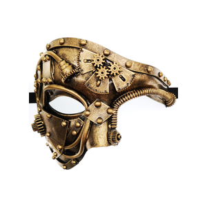 Ubauta Steampunk Metal Cyborg Venetian Mask, Masquerade Mask For Halloween Costume Party/Phantom Of The Opera/Mardi Gras Ball