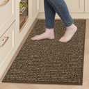 BEQHAUSE Kitchen Rugs 24"x36", Non-Slip Kitchen Mats for Floor, Super Absorbent and Stain Resistant Kitchen Rugs, Machine Washable Rugs for Kitchen, Hallway, Laundry & Sink, Brown