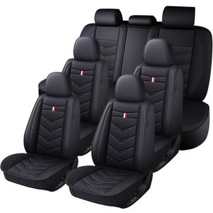 Car Seat Cover 7 Seats for Chevrolet Traverse 2009-2025, Durable Wear Resistant Waterproof Car Seat Covers, Breathable No Odor Premium Leather Vehicle Seat Covers.(Standard,Black)