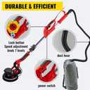 VEVOR Drywall Sander 850W, Electric Drywall Sander Variable Speed 800-1750 RPM, Foldable Sheetrock Sander with Telescope Handle, Electric Sander with LED Strip Light and Vacuum Bag, Wall Sander