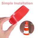 ULTECHNOVO 6 Pack Traffic Cone Chain Connectors, Road Cone Topper Collar Rings for Construction Safety Barrier, 4-Way Loop Parking Post Adapter (Connectors Only, No Chain), Red