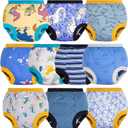 BIG ELEPHANT Potty Training Underwear, 100% Cotton Absorbent Unisex Toddler Pee Pants for Boys Girls (3T, Dino & Sharks)