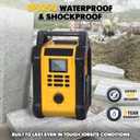 Jobsite Radio Speaker, Compatible with DeWalt 20V MAX Battery, IPX54 Waterproof Portable Wireless Stereo,Strong Signal Reception, AM/FM, TWS, 100ft Range, AC/DC Powered(Tool Only)