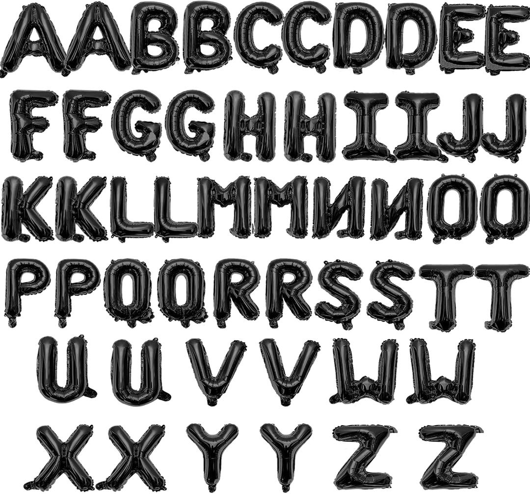 52 Pieces 16 Inches A-Z Letter Balloons 2 Sets of Alphabet Mylar Balloon (Each Letter Includes 2 Balloons) for Party Decorations, Birthday, Wedding, Graduation and Hanging Alphabet Banners