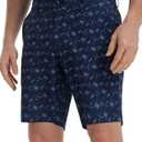 M MAELREG Golf Shorts Men Print Quick Dry 9" Stretch Lightweight Water-Resistant Flex Flat Front Fashion Mens Shorts Casual (Dark Navy Hawaii Club)