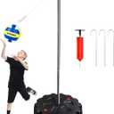 Tetherball Ball and Rope, Portable Tetherball Set with Sturdy Base, Tether Balls and Rope Set with Heavy Duty Poles for Backyard Family Kids Fun Outdoor Games