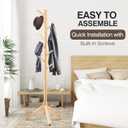 WANGMUXIA Coat Rack, Freestanding Coat Rack with 8 Hooks and 3 Adjustable Size Tree Coat Racks for Bedroom, Hallway, Entrance, Office, for Hats, Coats, Scarves, Handbags