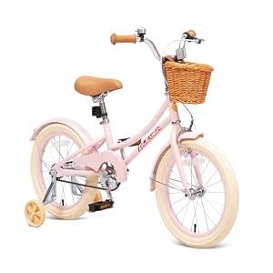 ACEGER Retro Style Girls Bike with Basket for 3-13 Years Old Kids, Included Coaster Brake & Caliper Brake, 14 16 18 Inch with Training Wheels, 20 Inch with Kickstand, Vintage Bicycle for Gifts.