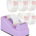 Desktop Tape Dispenser Purple with Weighted Nonskid Base - Includes 6 Rolls of Transparent Tape (0.71 Inch x 1000 inches Each)