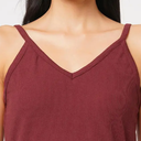 Women's Solid Shoulder Straps Sleeveless Top, Burgundy, M (No Brand)