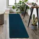 Softlife Navy Blue 2x6 Area Rug for Bedroom Living Room, Solid Non-Slip Fluffy Carpet with Soft Low Pile for Kids Boys Girls, Machine Washable Runner Rugs Fuzzy Aethetic Home Decor