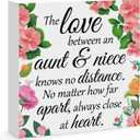 2 x Aunt Gifts from Niece Unique Aunt Birthday Gifts Wooden Block Sign Home Office Desk Sign Decor Present for Auntie Christmas Thanksgiving Wedding Mother's Day for Aunt