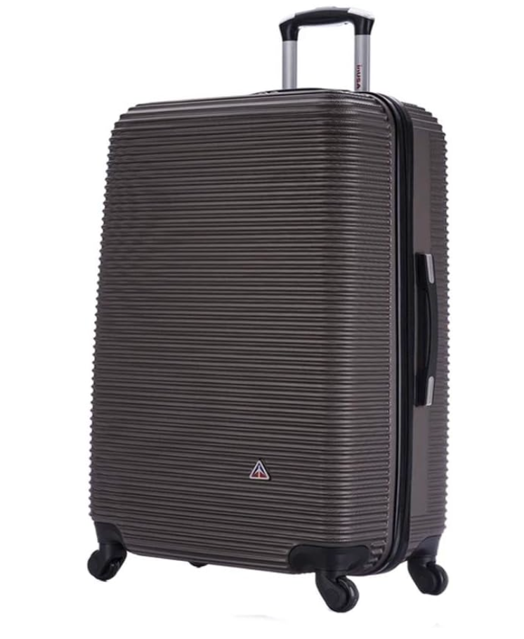 InUSA ROYAL Hardside Spinner Luggage with Ergonomic Handles | Spacious Travel Suitcase with Four Spinner Wheels and Studs | 28 Inch Large Hardside Spinner Luggage | Brown