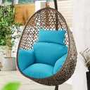 Egg Chair Cushion  Outdoor Hanging Chair Cushion, Replacement Cushions for Patio Swing, Waterproof, Fade- Resistant, Removable & Machine Washable Cover, Teal
