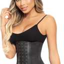 Waist Trainer for Women Corset | Shapewear Tummy Control & Belly Fat Hourglass Figure | Latex Waist Trainer (Black Lined Short Torso)