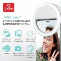 White LED Selfie Ring Light, Rechargeable Clip-on Phone Light, 3 Brightness Levels, USB Charging and Magnetic Charger USB