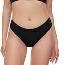 Molonka Period Swimwear Leakproof Swim Bikini Bottom Menstrual Swimsuit Waterproof UPF 50+ Bathing Suit for Teens Girl Women Black XX-Small