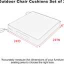 Favoyard Patio Chair Cushions 24 x 24 x 4 Inch Waterproof Outdoor Seat Cushions for Patio Furniture 3-Year Color Fastness Garden Sofa Couch Chair Pads with Handle & Adjustable Straps Set of 2, Green