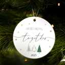 2 x Our First Christmas Together Ornament Gifts for Couple, 2025 Newlyweds Wedding Ornaments for Christmas Tree, Ceramic