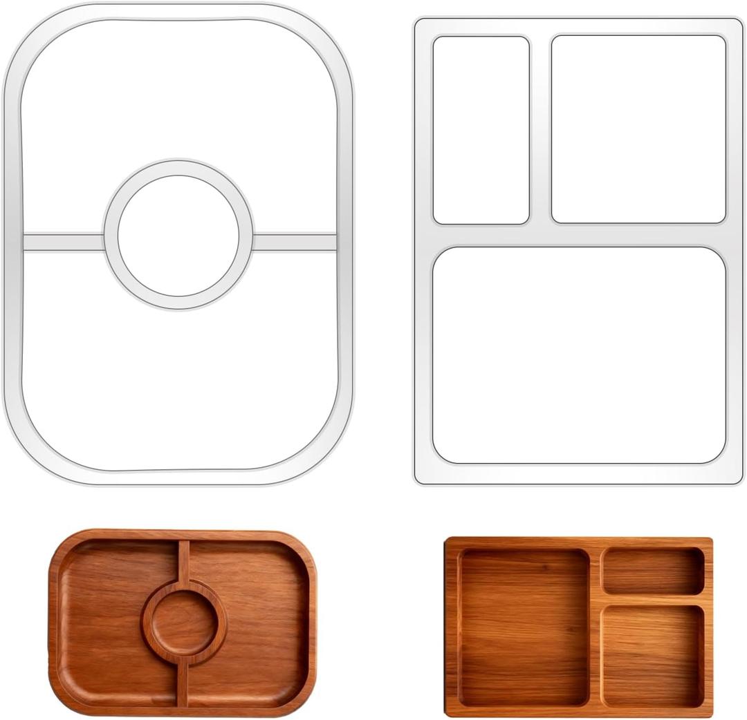2 Pcs 2 Styles 5mm Thick Valet Tray Router Templates, Valet Tray Wood Craft Tools Tracing Guide, Kitchen Tracing Guide Tools for Woodworking
