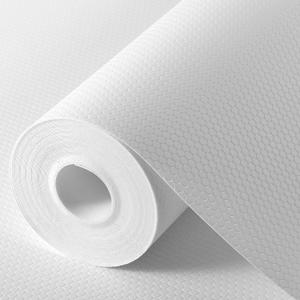 White Shelf Liners for Kitchen Cabinets Non Adhesive Drawer Liner for Bathroom Waterproof Refrigerator Liners for Shelves Fridge Plastic Mats Cabinet Cupboard Liner 23.6 x 157.4 Inches