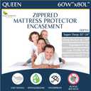 Super Deep Pocket Mattress Encasement - Queen - Zippered Bedbug Waterproof Protector for Very Deep Mattresses 20-24 inch Depth