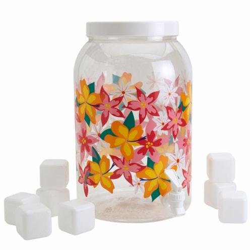 Everyday Living Drink Dispenser with Ice Cubes – Tropical Floral