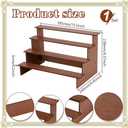 peacoblue 4 Tier Chocolate Colored Wooden Cupcake Stand Holder Sturdy Rustic Wood Cupcakes Display, Desserts & More for Parties, Weddings & Home Decor